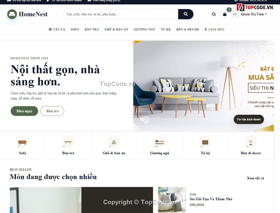giao diện nội thất,nội thất,website nội thất